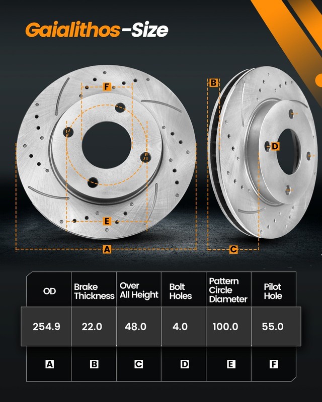 Front Disc Brake Rotors Ceramic Pads Kits for Chevrolet Prizm Toyota Corolla gallery