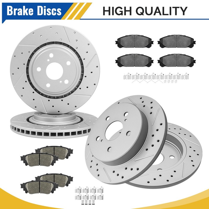 Front & Rear Disc Brake Rotors Ceramic Pads Kit for NX200t NX300 NX300h 2015-21