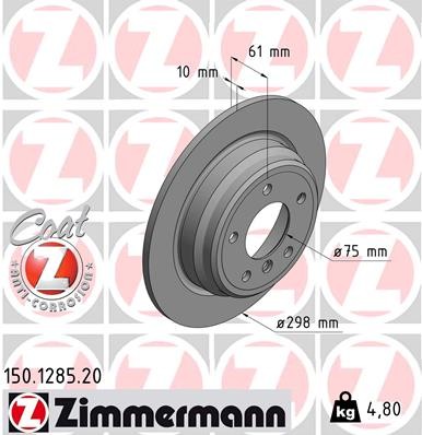 Zimmermann 150.1285.20 Brake Disc for BMW