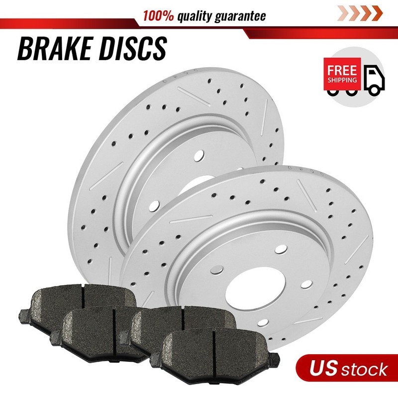 Rear Ceramic Brake Pads Drilled Rotors For Grand Caravan Town & Country Journey
