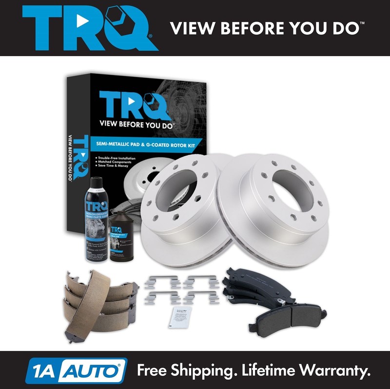 TRQ Rear Brake Pad & Rotor Kit For 2009-2016 GMC Savana 3500
