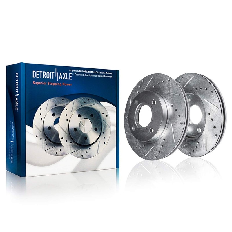 262mm Front Drilled Rotors Brake Pads Rear Drums Shoes for 2009-2013 Honda Fit gallery