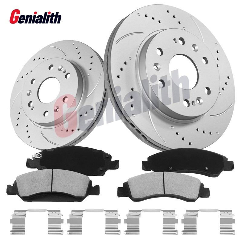 12.99 in Front Drilled Rotors Brake Pads for Chevy GMC Silverado Sierra 1500 XTS