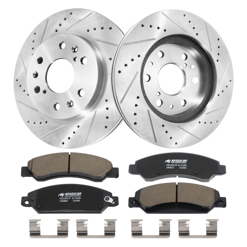 12.99" Front Drilled Rotors Brake Pads for Chevy Tahoe Silverado GMC Sierra 1500 gallery