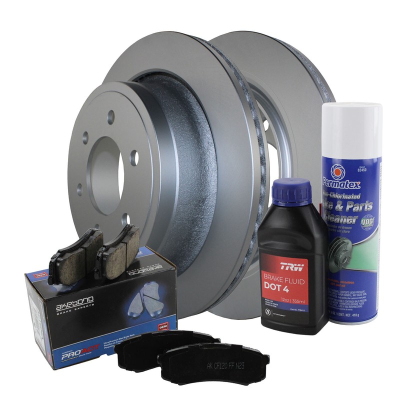Rear Brake Kit 348mm 6 Lugs Rotors Akebono ProACT Ceramic Pad Set For Ford F-150