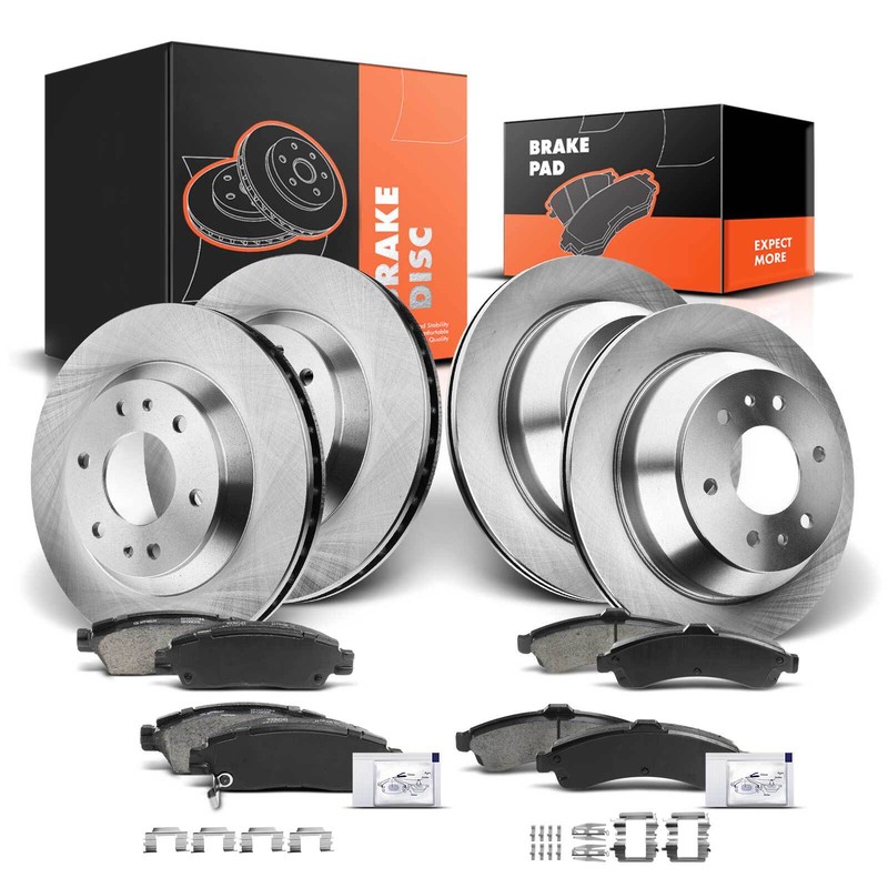 Front & Rear Disc Brake Rotor & Ceramic Brake Pad for Chevrolet Buick GMC Envoy