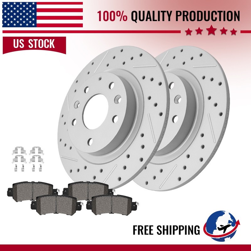 281mm Rear Brake Disc Rotors & Ceramic Brake Pads For 2016 2017 2018 Mazda Cx-3