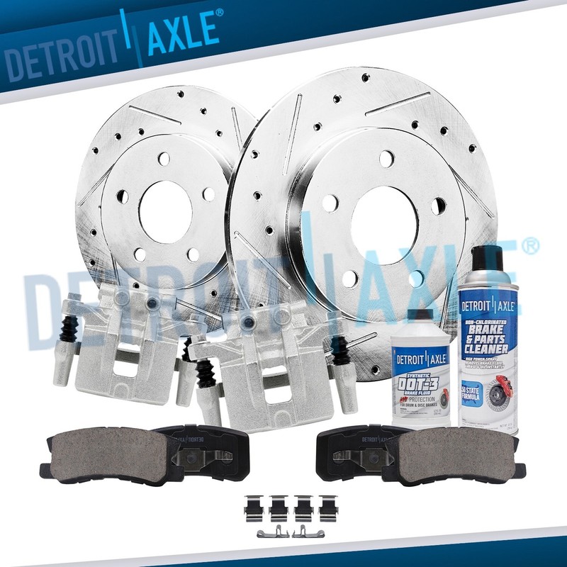 Rear Brake Rotors Calipers Bracket Pads for Avenger Caliber 200 Compass Patriot