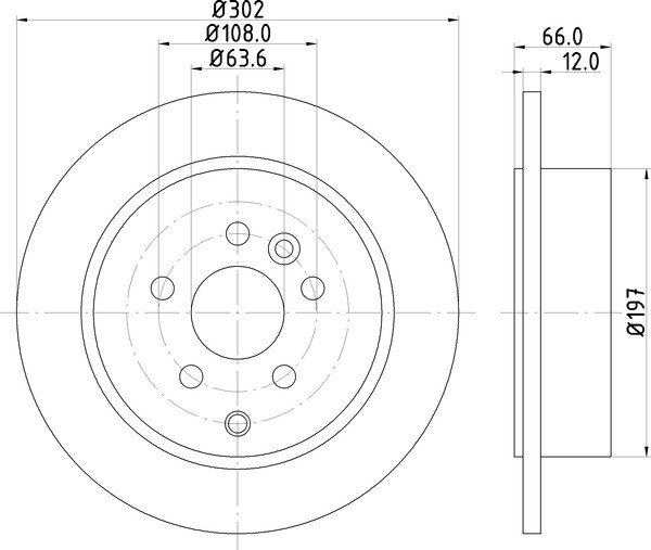 DON 302mm Rear Brake Disc Set Fits Landrover Freelander PCD12582