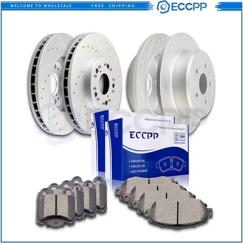 Front Rear Drilled Brakes Rotors Ceramic Pads for Lexus GS300 GS400 GS430 IS300
