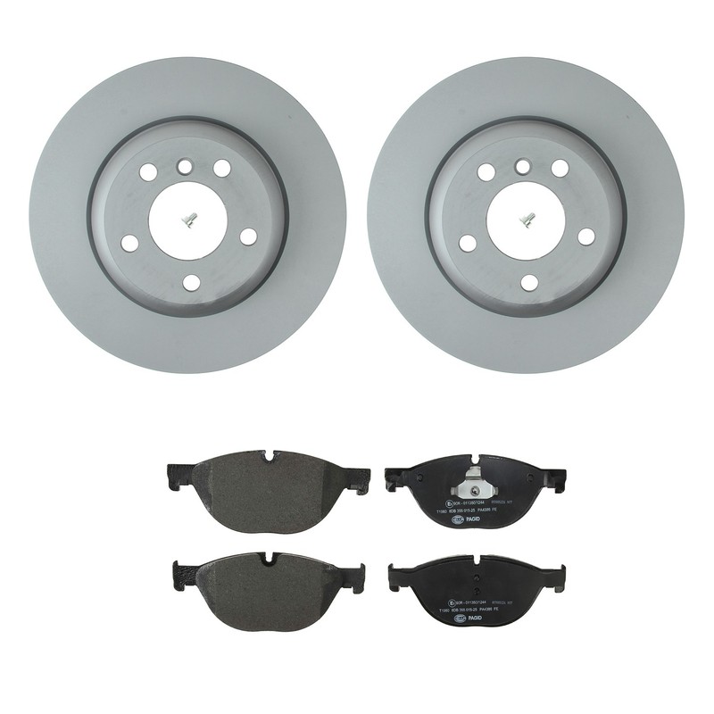 Hella Front Rotors Low-Met Disc Brake Pad Kit For BMW F10 528i N20B20A 2012-2013
