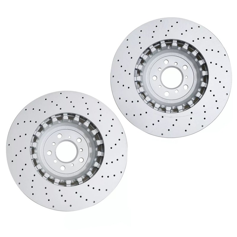 2xFor BMW M5 M6 F06 F10 F12 F13 Front Vented&Drilled Brake Disc Rotors US Stock gallery
