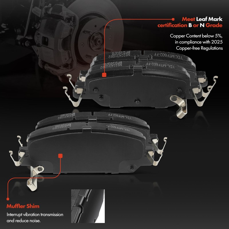 Front & Rear Drilled Brake Rotors & Ceramic Brake Pads for Honda 2017-2022 CR-V gallery