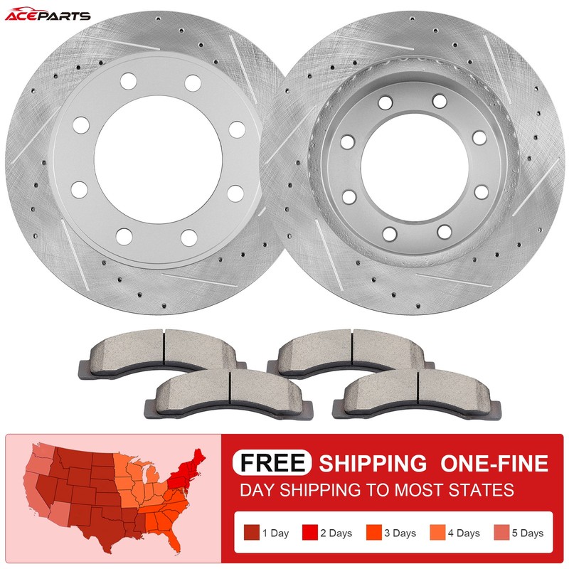 FOR 2001-2003 2004 FORD F-250 SUPER DUTY BRAKE ROTORS & CERAMIC PADS KIT FRONT