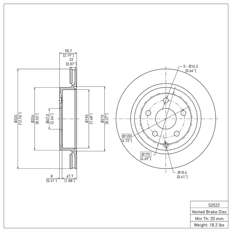 Dynamite Friction Rear Disc Brake Rotor for Caprice, SS, G8 (604-52022) gallery