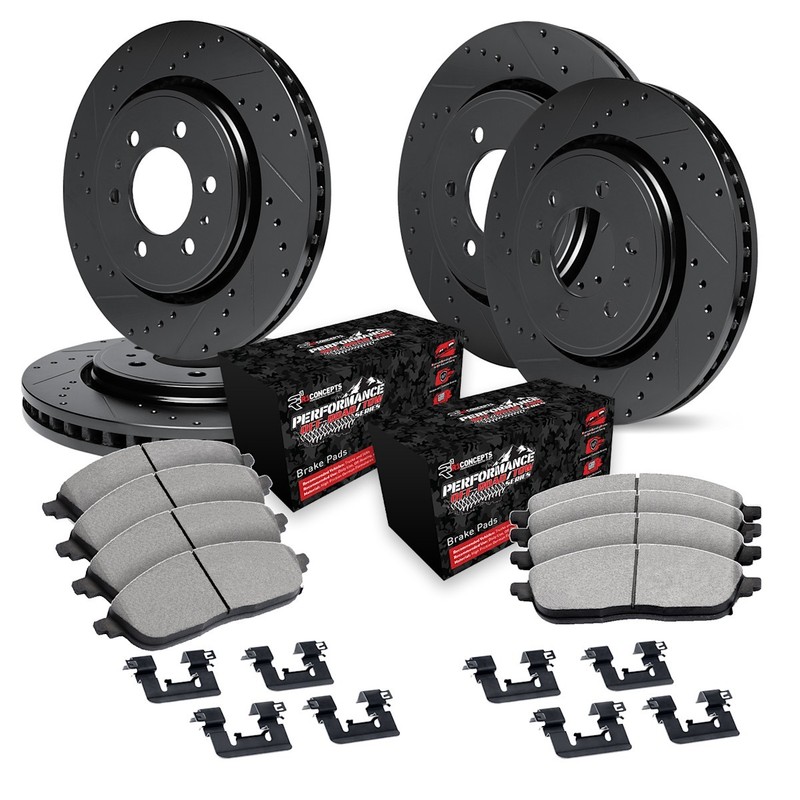 WHVH2-67005 R1 Concepts Brake Disc and Pad Kits 4-Wheel Set Front & Rear