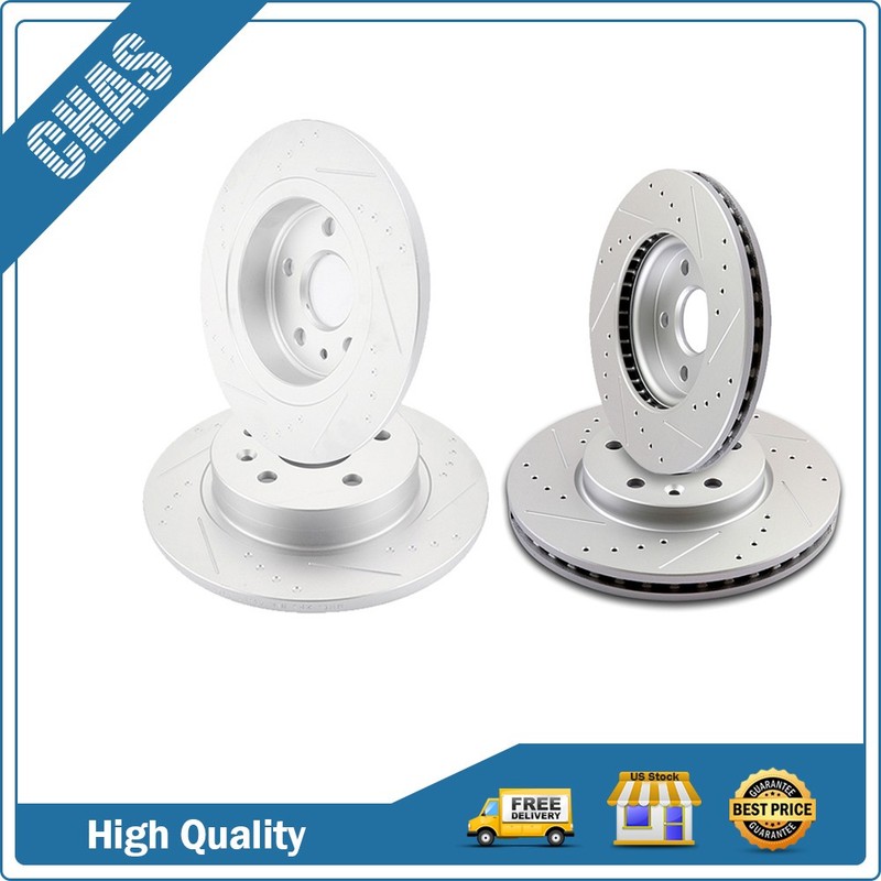 Front Rear Slotted Brake Rotors Discs For 2011 2012-2018 Chevrolet Cruze Sonic