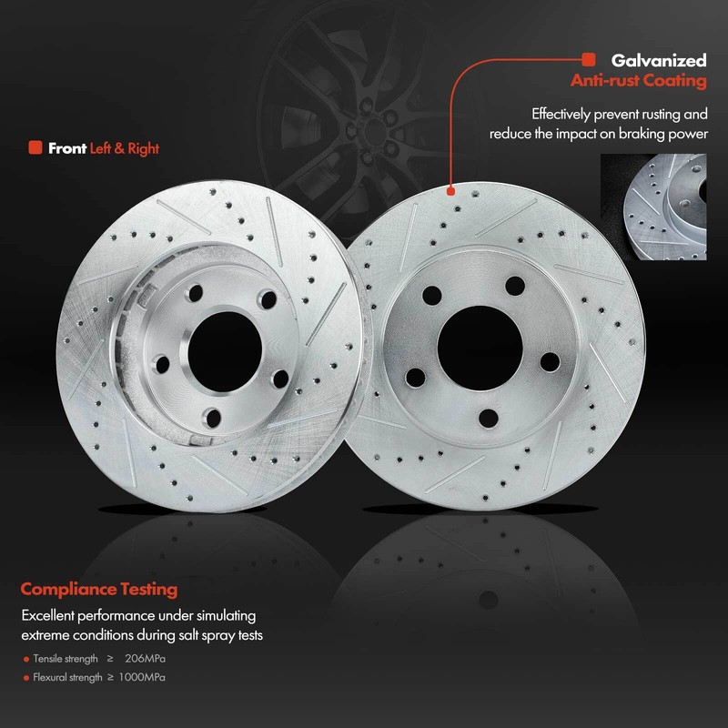 Front & Rear Drilled Brake Rotor & Brake Pads for Buick Lesabre Ponatic 00-05 gallery