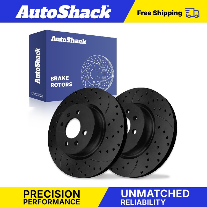Front Drilled Slotted Brake Rotors Pair for Kia, Rio 2012-2023, FWD L4 1.6L