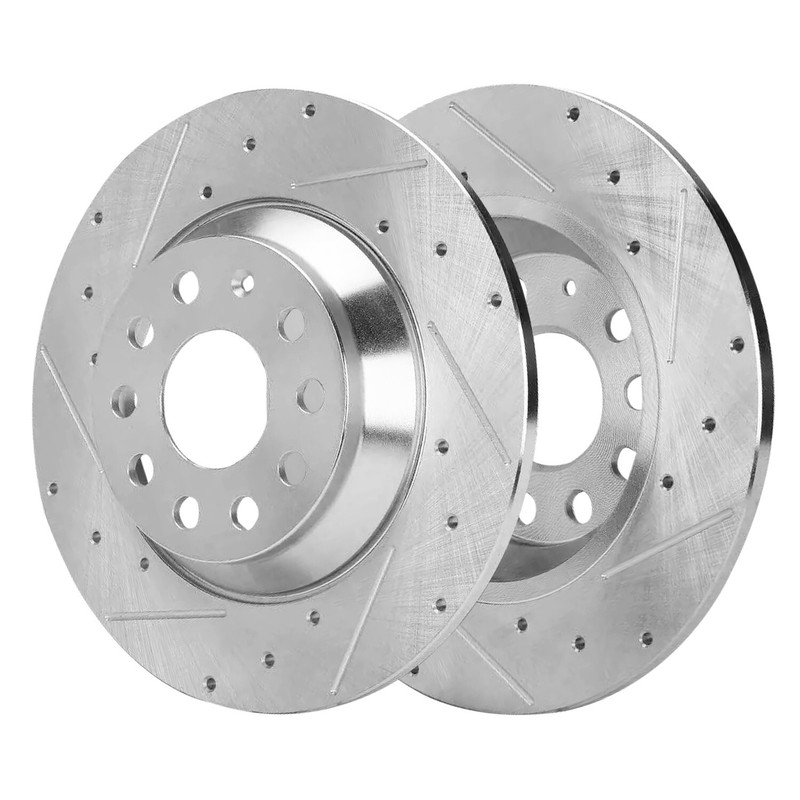 Front Rear Drilled Slotted Disc Brake Rotors for 2016 - 2018 Audi Q3 TT Quattro gallery