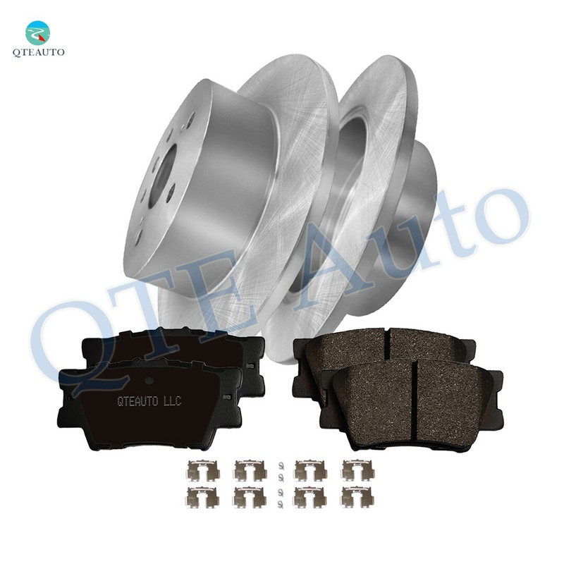 Set of 6 Rear Disc Brake Rotors-Ceramic Brake Pad kit For 2012-2017 Toyota Camry