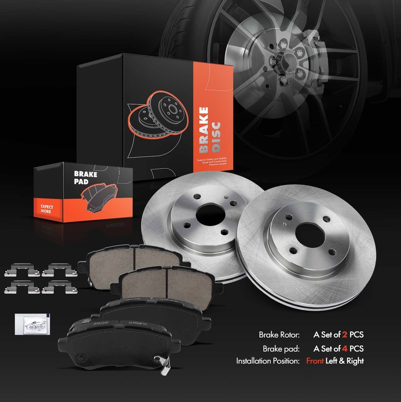Front Left &Right Disc Brake Rotors + Brake Pads for Mazda 2 2011 2012 2013 2014 gallery