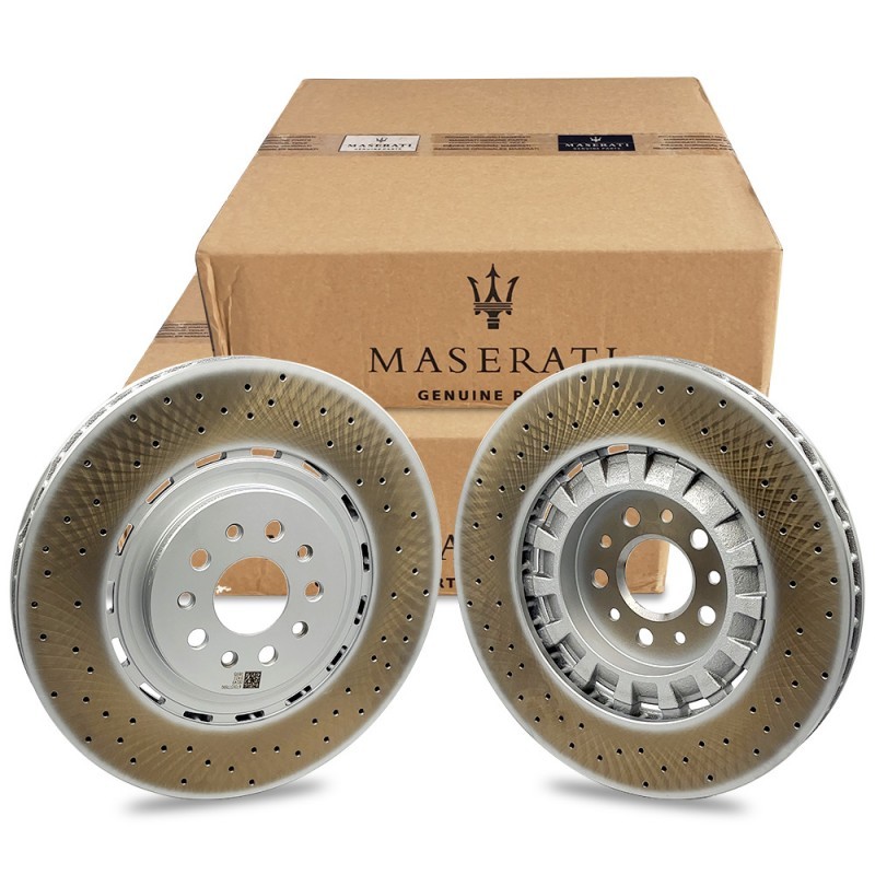 2pcs Brand New Front Brake Disc Dimpled Rotors For 2017-2022 Maserati Levante S