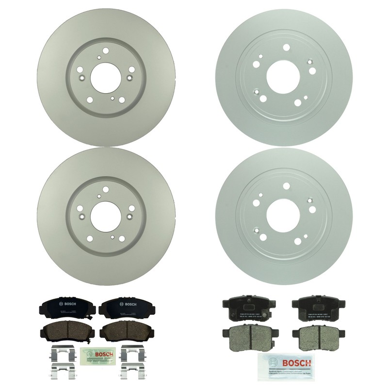 Bosch Quietcast Front Rear Rotors Ceramic Disc Brake Pad Kit For Accord 2011-12