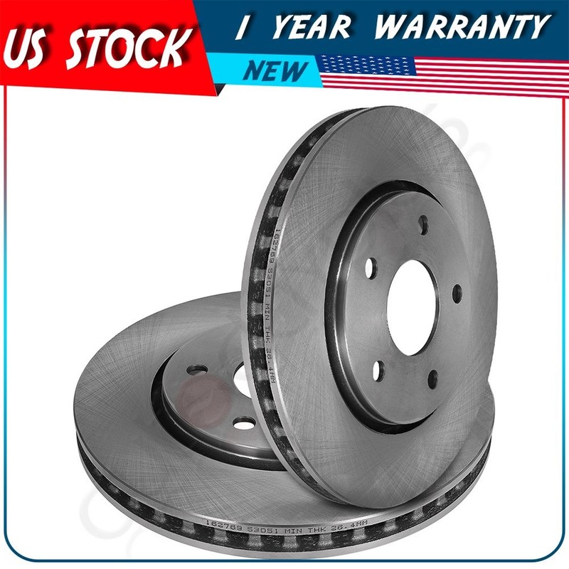 2x Front Vented Brake Rotors 2009-2011 2012 2014 Fits Volkswagen For Routan