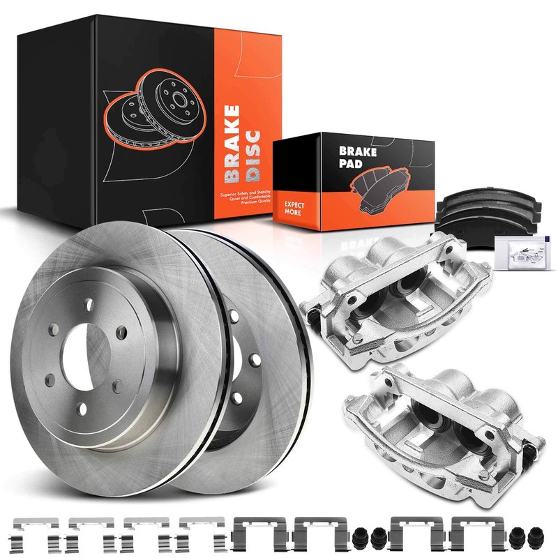 Front Disc Brake Rotor & Brake Pads + Brake Caliper for Dodge Dakota 2003-2004