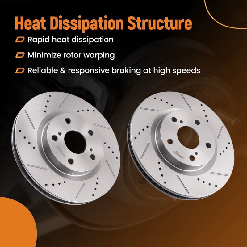 Front Brake Rotors Kit For Pontiac Vibe 2009-2010 Lexus ES350 2007-2018 S31434 gallery