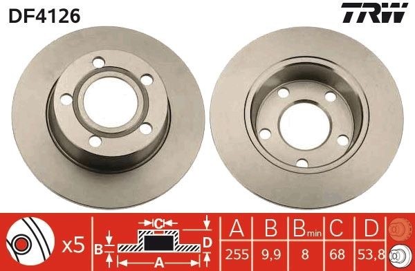 2 x Brake Disc TRW DF4126 for Audi A6 Avant A6 gallery