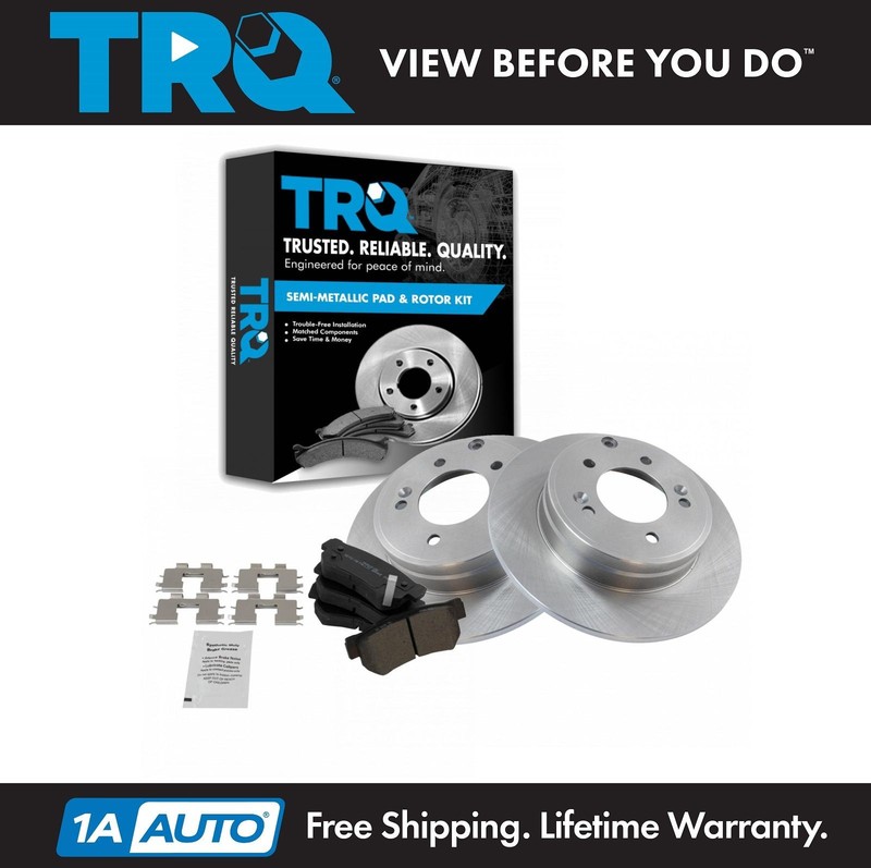 TRQ Rear Premium Posi Semi-Metallic Brake Pad & Rotor Kit for Azera Sonata