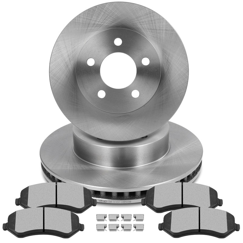 Front Brake Rotors & Ceramic Pads For Jeep Liberty 2002 2003-2007 53001 D856