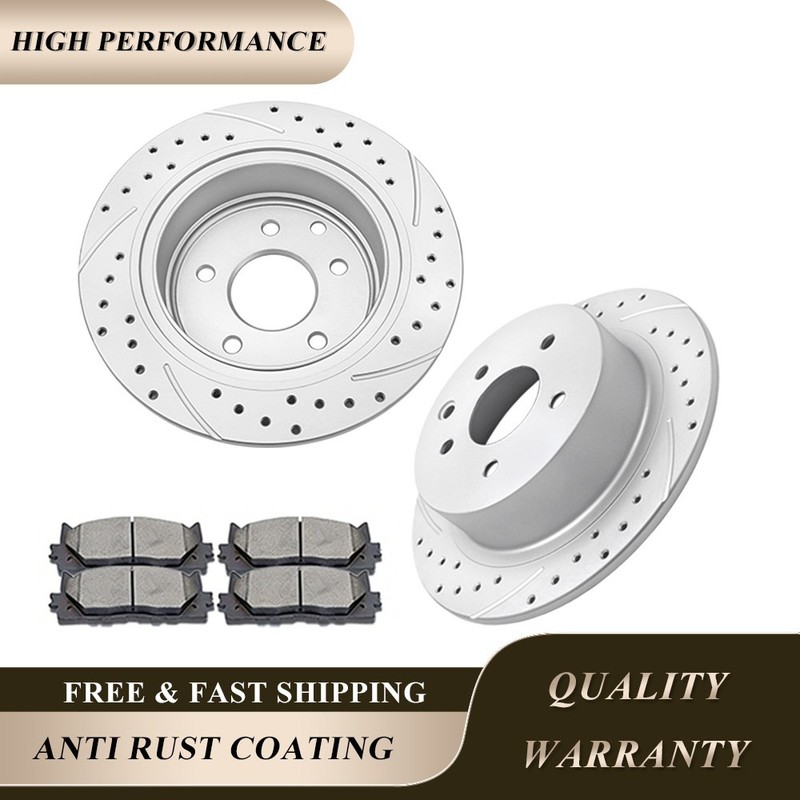 291mm Rear Brake Slotted Rotor and Pad Brakes Kits For 13-18 Nissan Altima Sedan