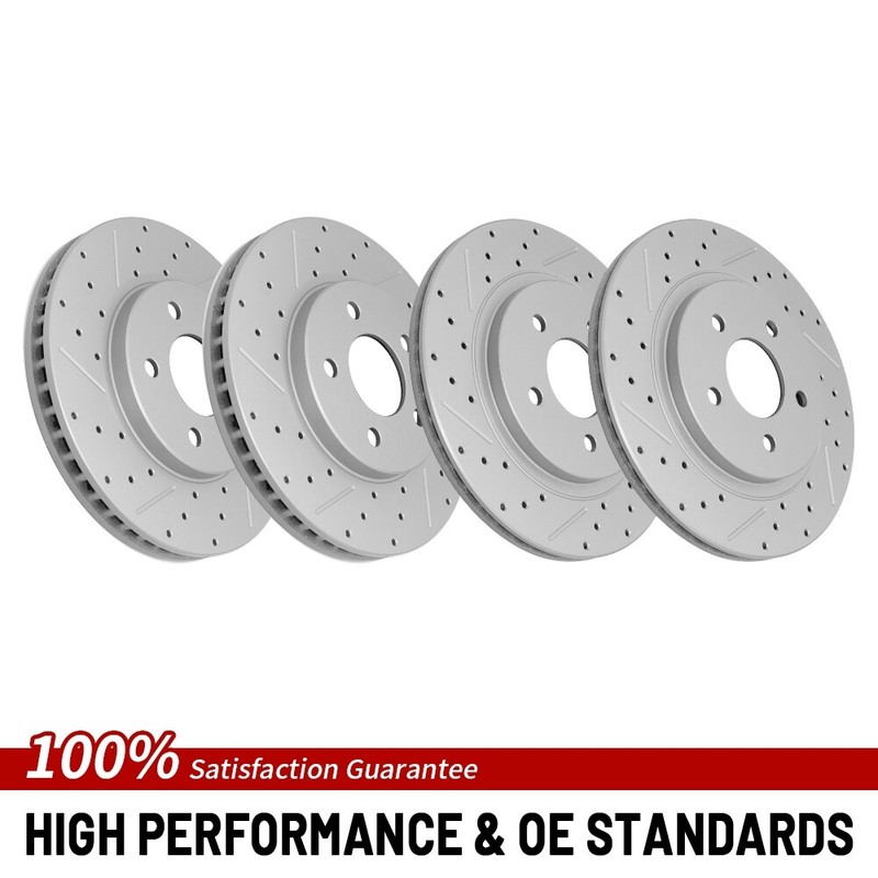 For 2005 2006 2007 2008 2009 2010 Ford Mustang Base Front Rear Brake Rotors Set
