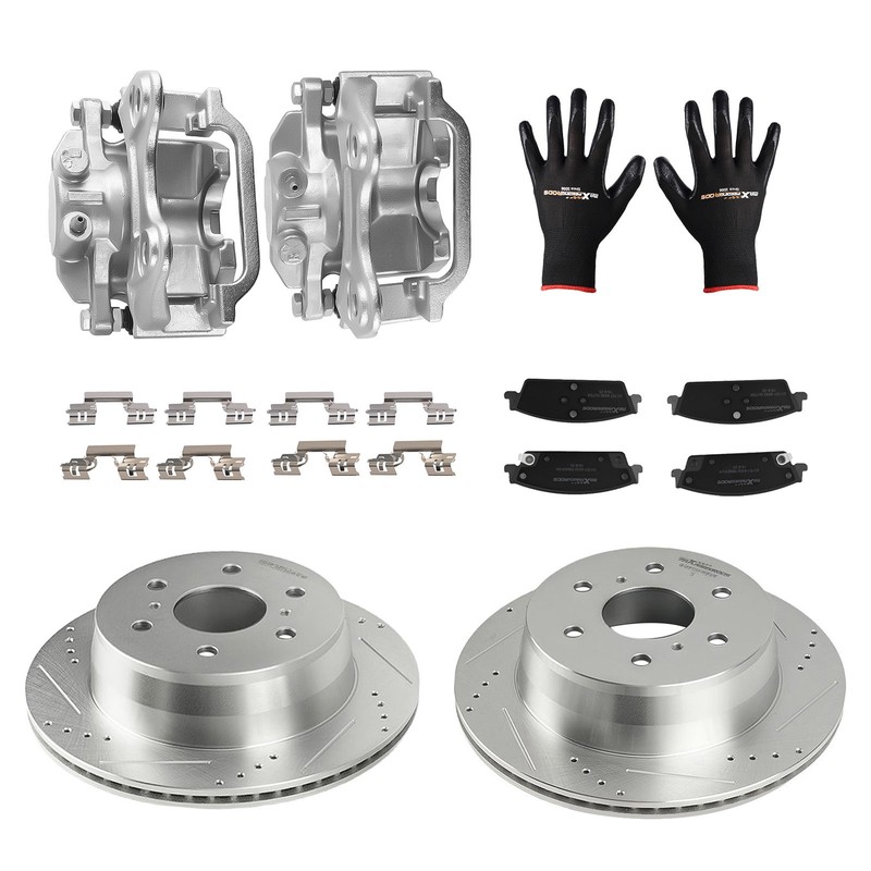 Rear Brake Rotors+Brake Calipers w/Pads Kit for GMC Yukon/Yukon XL 2015-2020