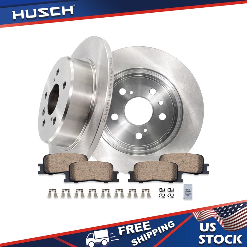 Rear Brake Rotors + Ceramic Pads for 2001 2002 2003 Toyota Highlander 4WD 3.0L