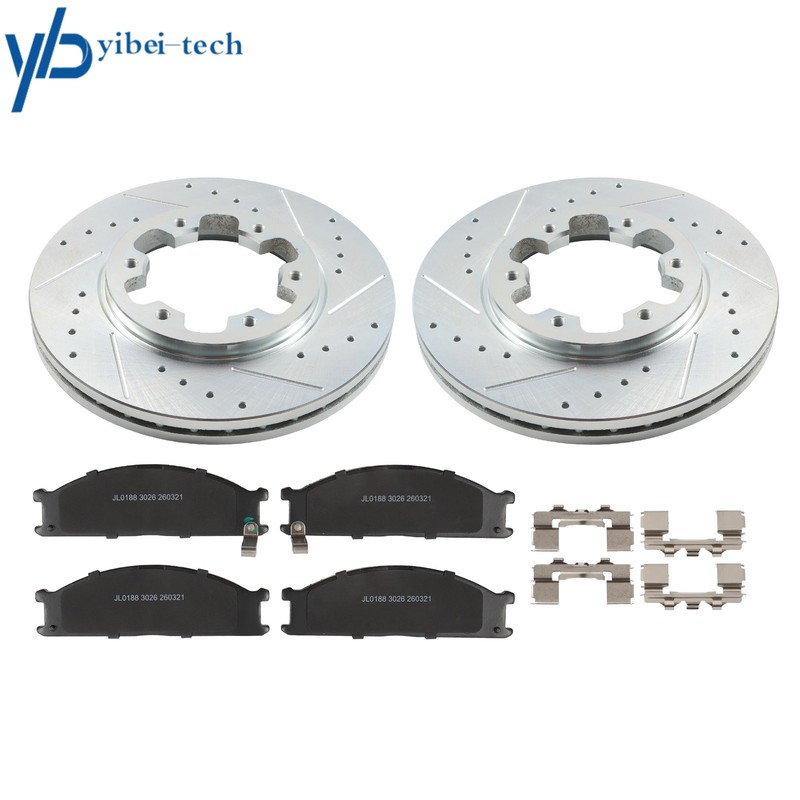 6x Front Drilled Brake Rotors & Ceramic Pads For Nissan Frontier Pathfinder D21