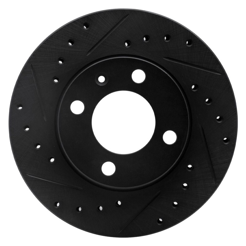 For Volkswagen Jetta 84-88 Brake Rotor eLINE Drilled & Slotted 1-Piece Front