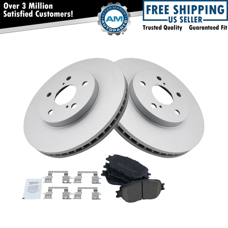 Brake Pad & Rotor Kit Ceramic Premium G-Coated Fits Lexus Toyota