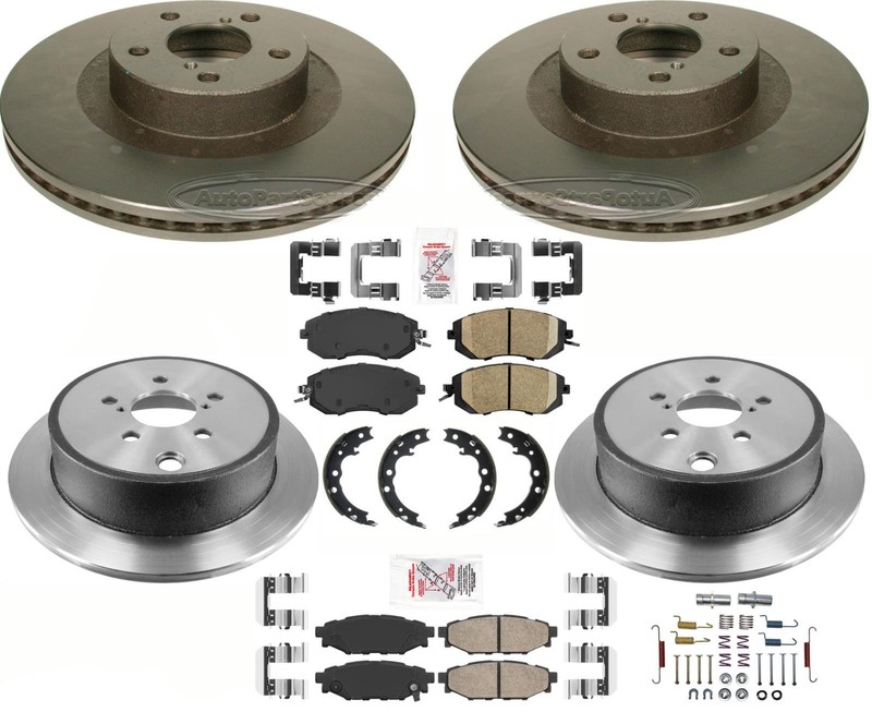 F&R High Performance Carbon Disc Brake Rotors Pads Fits Subaru Outback 2013-2014
