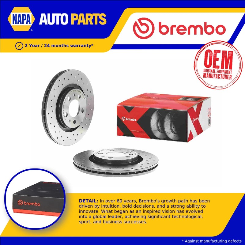 2x Brake Discs Pair Vented fits VW BORA 1J2 2.8 Front 99 to 05 280mm Set Brembo
