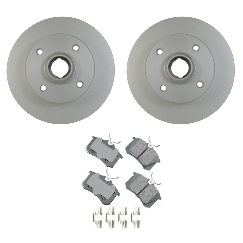 Hella Rear Rotors Akebono EURO Ceramic Disc Brake Pads Kit For VW Cabrio Jetta
