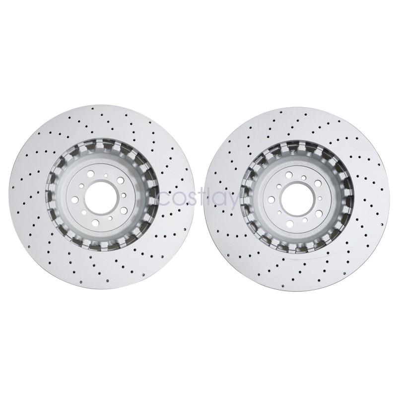 2X Front Vented & Drilled Disc Brake Rotors For BMW F10 F12 F13 M5 M6 gallery