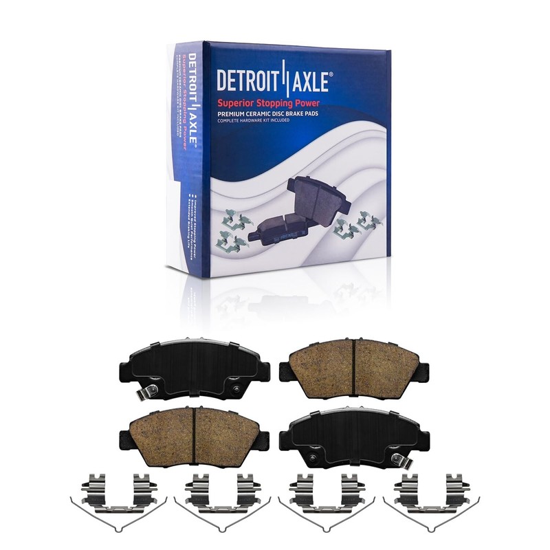 4pc Front Drilled & Slotted Brake Rotors Ceramic Brake Pads for Honda Fit Civic gallery