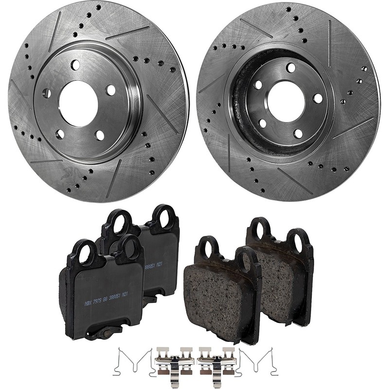 Rear Brake Disc Rotors and Pads Kit for Lexus SC430 GS300 IS300 GS430 GS400 2000