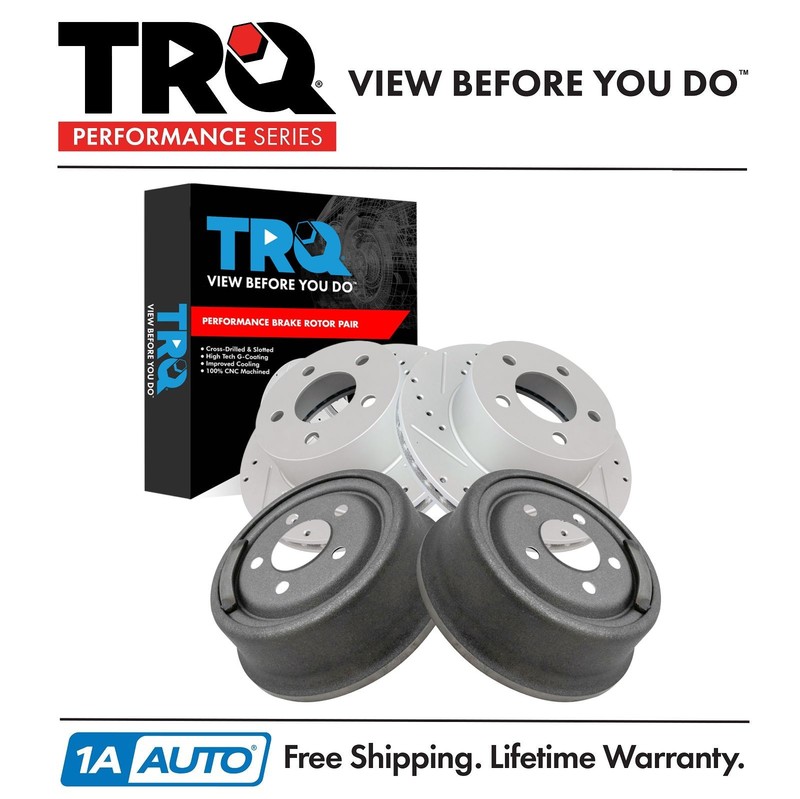 TRQ Performance Front & Rear Brake Rotors Set Performance Fits Jeep