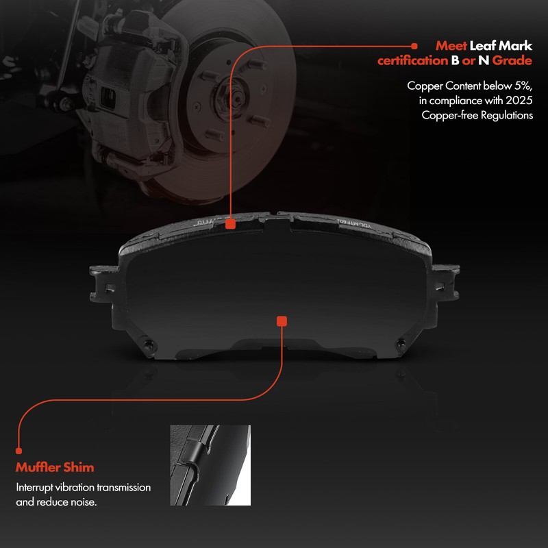 Drilled Brake Rotors + Ceramic Brake Pads for Mazda 6 2019-2021 Front LH & RH gallery
