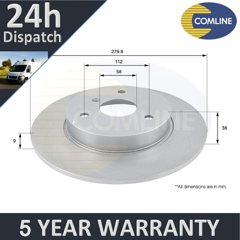 Fits City-Coupe Roadster Fortwo 0.7 0.8 CDi Comline Front Brake Disc #1